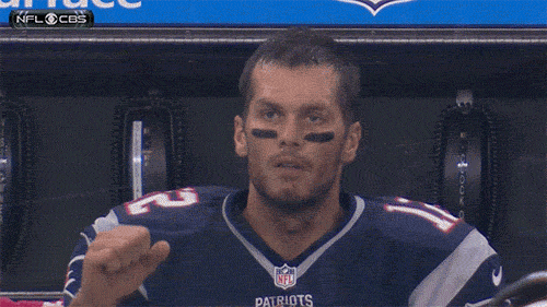Tom Brady Pumps Fist and Looks Up